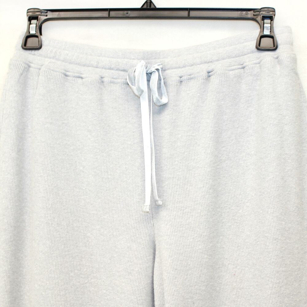 Lucky Brand Cloud Waffle Pants Knit Light Gray Tie Waist Pocket Casual XL - Picture 3 of 7